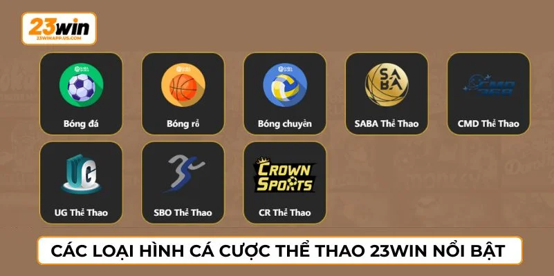 Sảnh game cung cấp đa dạng loại hình cá cược thể thao